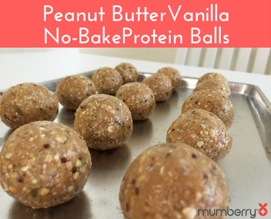Peanut Butter and Vanilla No Bake Protein Balls