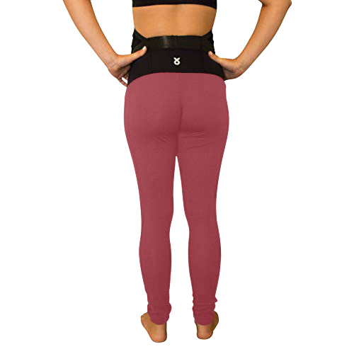 Mumberry® Dark Red Maternity Leggings with Over Belly Pregnancy Support - Mumberry