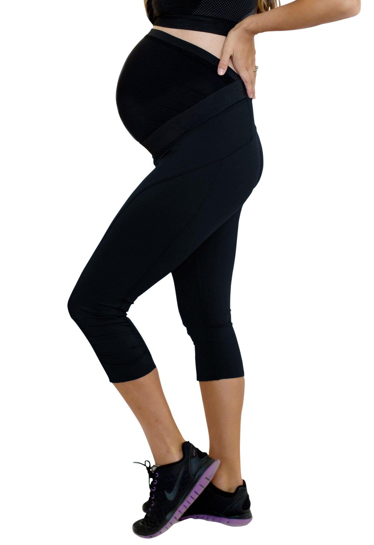 Maternity Capris with Pocket | Runs Small - SIZE UP - Mumberry