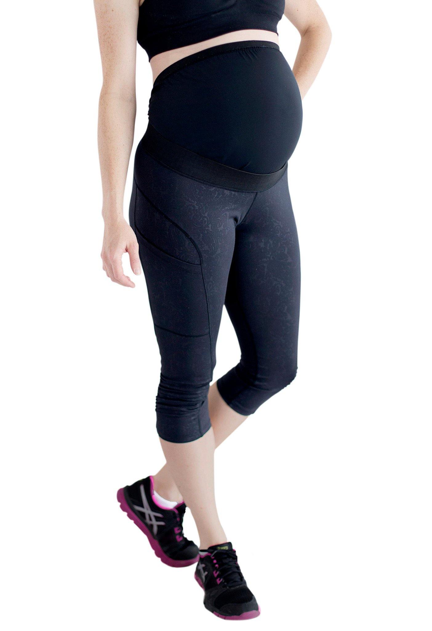 Hi Clasmix Maternity Capri Leggings Over The Belly Butt Lift - Buttery Soft  Non-See-Through Workout Pregnancy Leggings