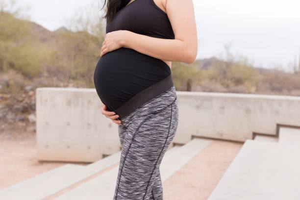 Stretchy Maternity Lounge Workout Capri Prenatal Yoga Pants – Glamix  Maternity